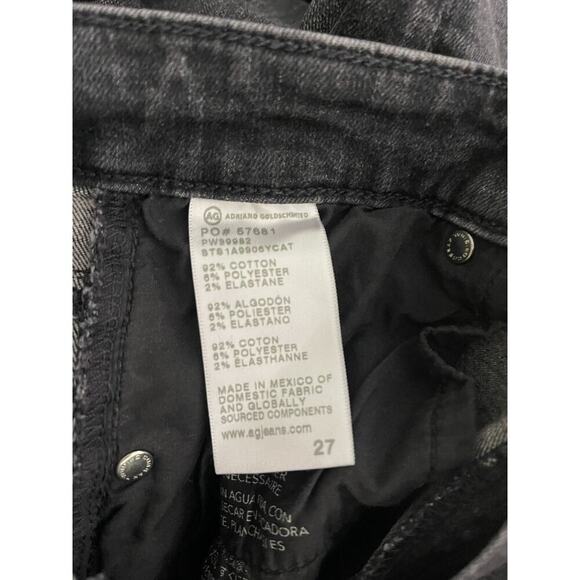 AG Adriano Goldschmied Jeans 27 Saige Straight Black Stretch High Rise Denim - Picture 11 of 11